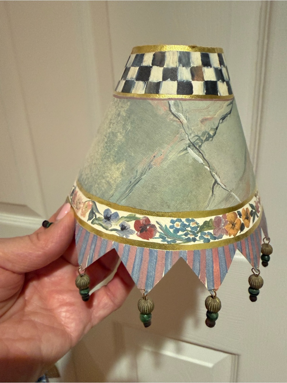 Mackenzie Childs hand painted small shade
